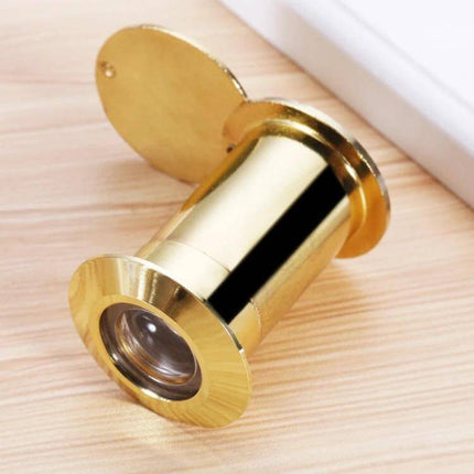Wide-Angle HD Glass Security Door Viewer for Everyday Home Protection brass zinc-alloy peephole with HD optical glass on wood surface