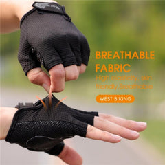 WEST BIKING YP0211218 Guantes de ciclismo transpirables de medio dedo con palma de silicona antideslizante