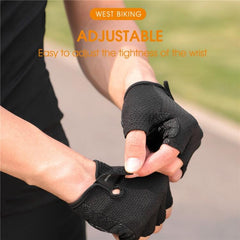 WEST BIKING YP0211218 Guantes de ciclismo transpirables de medio dedo con palma de silicona antideslizante