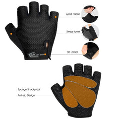 WEST BIKING YP0211218 Guantes de ciclismo transpirables de medio dedo con palma de silicona antideslizante