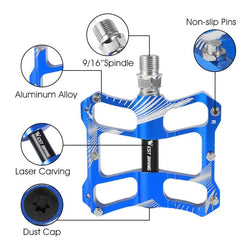 WEST BIKING YP0802080 Lightweight Aluminum Alloy Bicycle Pedals for Enhanced Performance