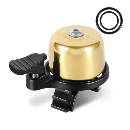 West Biking Copper Bicycle Bell Black For Everyday Riding - compact copper bell with matte black mount for urban commuting