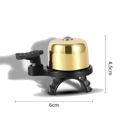 West Biking Copper Bicycle Bell Black For Everyday Riding compact copper bell with matte black mount, 6cm width, 4.5cm height for urban commuting