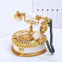 Vintage Dial Telephone Musical Keepsake - Elegant Home Decor & Gift