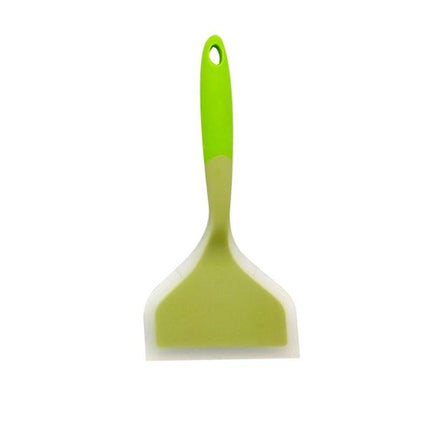 Silicone Nonstick Spatula for Wide Mouth Pans Easy Serving in green with flexible tip for scraping stirring and transferring sauces