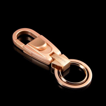 Jobon Mens Waist Keychain With Double Ring Buckle For Everyday Use - rose gold zinc alloy keychain with push-down buckle and double rings