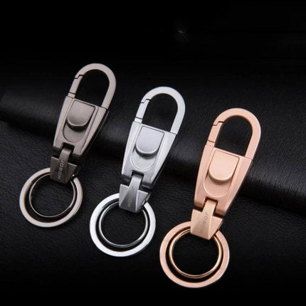 Jobon Mens Waist Keychain With Double Ring Buckle For Everyday Use - zinc alloy double-ring keychain in three finishes for organized daily carry