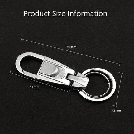 Jobon Mens Waist Keychain With Double Ring Buckle For Everyday Use - zinc alloy double-ring keychain with push-down buckle and size dimensions