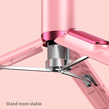 Compact Tripod for Everyday Selfies and Travel Moments - pink foldable stand with metal joints and stable base