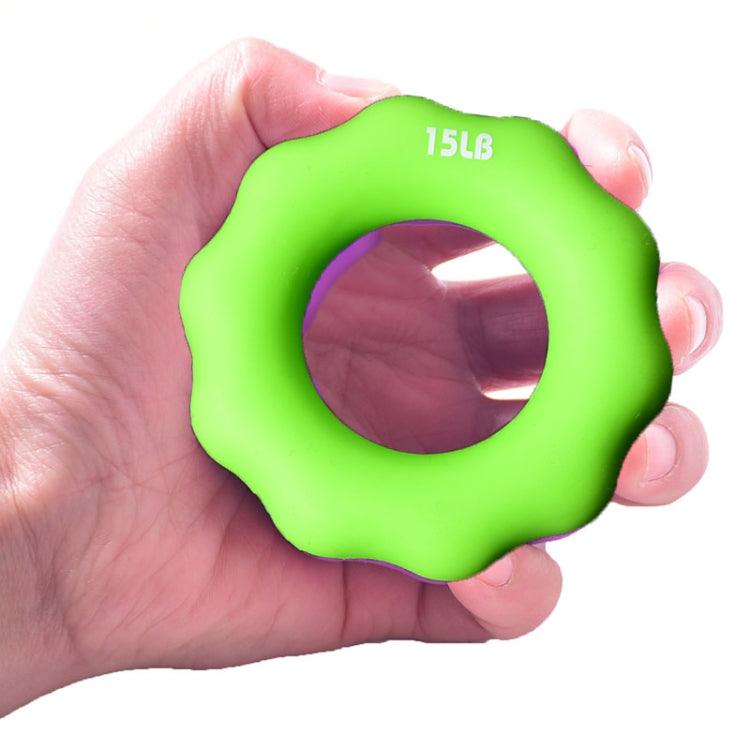 Silicone Finger Grip Training Ring - 15LB Green for Rehabilitation and Fitness