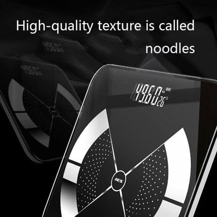 Home Body Fat Scale 26x26cm For Accurate Daily Health Monitoring - tempered glass digital scale with ABS base, rounded corners and LED display