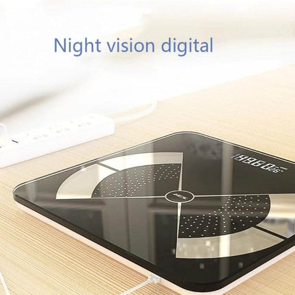 Home Body Fat Scale 26x26cm For Accurate Daily Health Monitoring - tempered glass digital scale with ABS base and night-vision display, 0.2–180 kg range