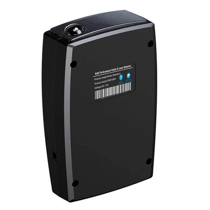RAD1000 Portable Car Laser Radar Speed Detector for Vehicles black rear view showing label and mounting points