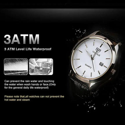 Yazole 308 Luminous Quartz Men's Watch 3ATM Stainless | Syndmart