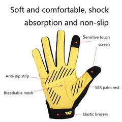 WEST BIKING YP0211209 Gants de vélo amortisseurs antidérapants pour écran tactile