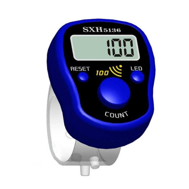 LED Counter With Sound Reminder, 4 Pack For Everyday Counting - blue handheld tally with LED display showing 100 and audible beep icon