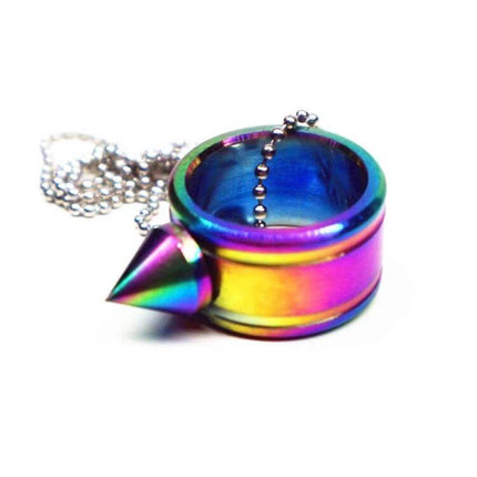 Stainless Steel Self-Defense Ring for Everyday Personal Protection rainbow spike ring on chain, 304 stainless steel discreet personal protection