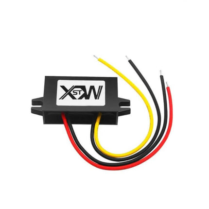 DC 12/24V To 5V Step-Down Converter Module For Vehicles black inline automotive voltage regulator with red yellow black input output wires