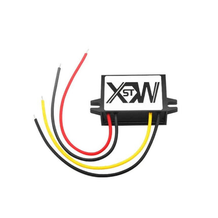 DC 12/24V To 5V Step-Down Converter Module For Vehicles compact vehicle power regulator with red black yellow input/output wires