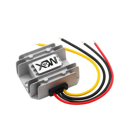 DC 12/24V To 5V Step-Down Converter Module For Vehicles compact aluminum heat-sink regulator with red black yellow wires for automotive USB power