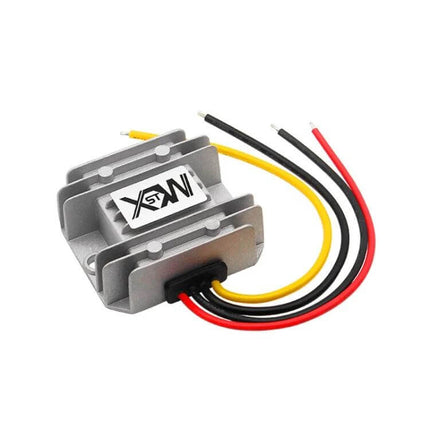 DC 12/24V To 5V Step-Down Converter Module For Vehicles compact aluminum regulator with red black yellow input/output wires