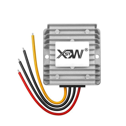 DC 12/24V To 5V Step-Down Converter Module For Vehicles compact aluminum converter with red black yellow input wires for car USB power
