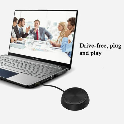 USB Omnidirectional Microphone for Computer Conferences connected to laptop for plug-and-play small group meetings