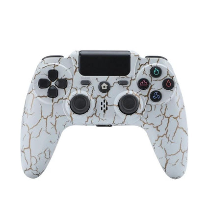 ZR486 Game Controller for Relaxed Home PS4 Sessions shown in white marble finish with wired connection and vibration feedback for cozy couch gaming