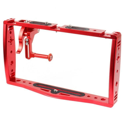 Underwater Handheld Grip Stabilizer for GoPro Cameras and Phones - red CNC machined frame rig for steady underwater smartphone and GoPro video