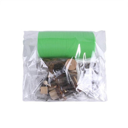 Essential Wooden Toys for Small Pets at Home Daily packaged set with green tunnel and wooden chew pieces