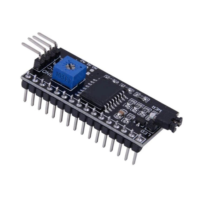 LCD1602 Adapter Board for Electronic Projects - 5 Pack showing I2C module with potentiometer and pin headers for Arduino prototypes