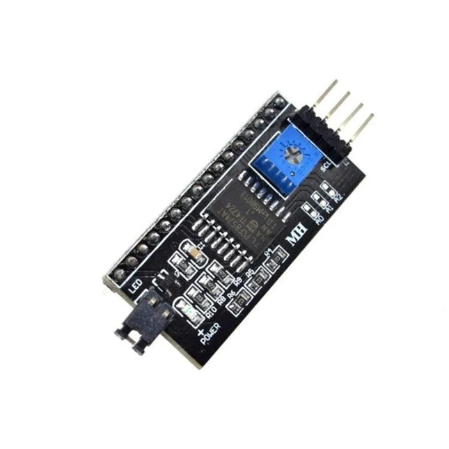 LCD1602 Adapter Board for Electronic Projects - 5 Pack, I2C LCD interface module with potentiometer and pin header for Arduino prototypes