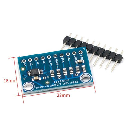 Four-Channel Signal Converter Board for Electronics Projects compact 28x18mm PCB with headers for sensor networks and low-power data logging