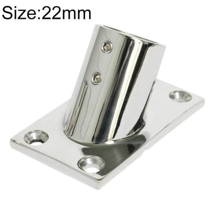 316 Stainless Steel 60-Degree Square Tube Base For Marine Boats, 22mm polished mounting bracket for 22mm railing posts on boats