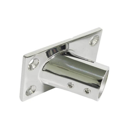 316 Stainless Steel 60-Degree Square Tube Base For Marine Boats, 22mm polished mounting flange for railing, posts and antennas