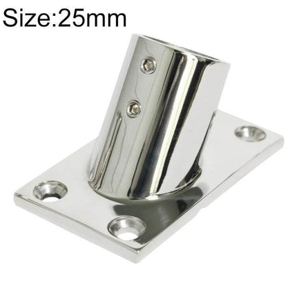 316 Stainless Steel 60-Degree Square Tube Base For Marine Boats, 22mm polished mount for 25mm square tube railing post