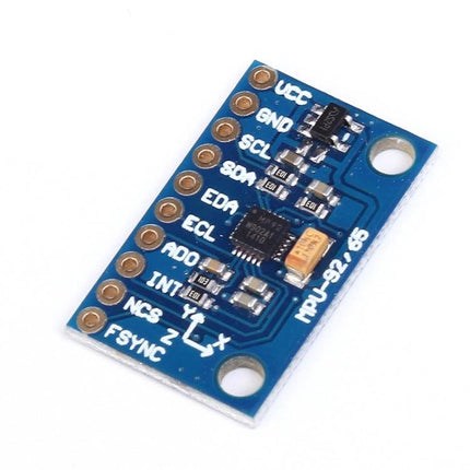 9-Axis Sensor Board Module for DIY Electronics and Robotics Projects showing MPU-9250 board with labeled pins VCC GND SCL SDA INT