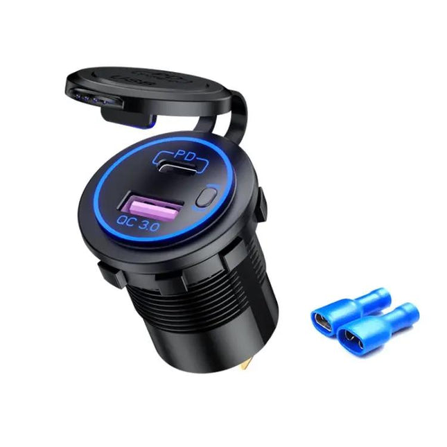 Waterproof USB Charger for Cars and Motorcycles With Fast Charge