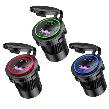 Waterproof USB Charger for Cars and Motorcycles With Fast Charge compact waterproof ABS dual USB PD QC 3.0 car motorcycle boat charger