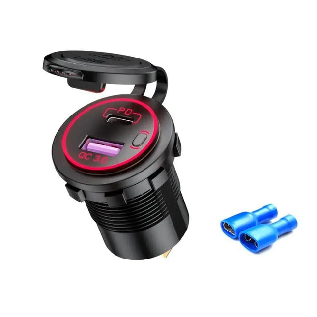 Waterproof USB Charger for Cars and Motorcycles With Fast Charge