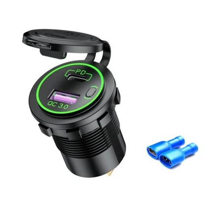 Waterproof USB Charger for Cars and Motorcycles With Fast Charge compact ABS sealed 12–24V PD USB QC3.0 socket for cars motorcycles boats