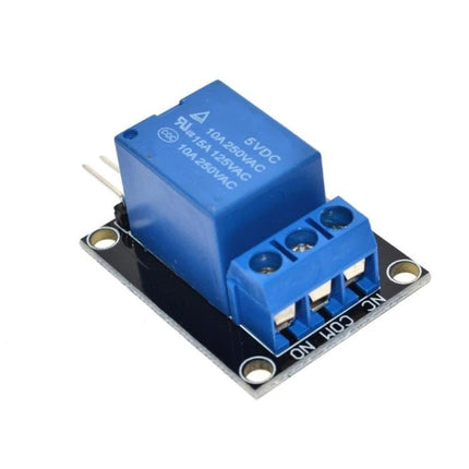 5V Relay Module for Arduino Projects and Home Device Control single-channel 5VDC relay on PCB with screw terminals for switching lights and motors
