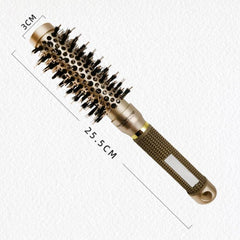 High-Heat Resistant Ceramic Roller Comb with Nylon Bristles and Comfortable Grip