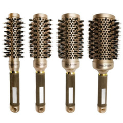 High-Heat Resistant Ceramic Roller Comb with Nylon Bristles and Comfortable Grip