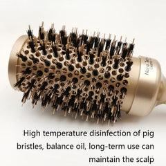 High-Heat Resistant Ceramic Roller Comb with Nylon Bristles and Comfortable Grip