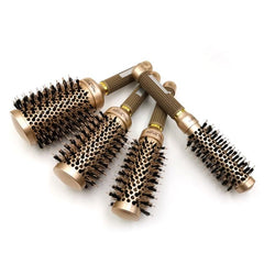 High-Heat Resistant Ceramic Roller Comb with Nylon Bristles and Comfortable Grip