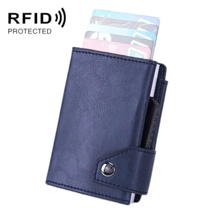 RFID Anti Theft Card Wallet With Pop Up Holder Black | Syndmart