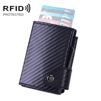 RFID Anti Theft Card Wallet With Pop Up Holder Black