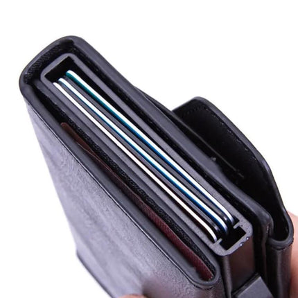 RFID Anti Theft Card Wallet With Pop Up Holder Black | Syndmart