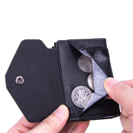 RFID Anti Theft Card Wallet With Pop Up Holder Black | Syndmart